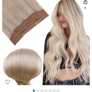 Human hair halo extensions